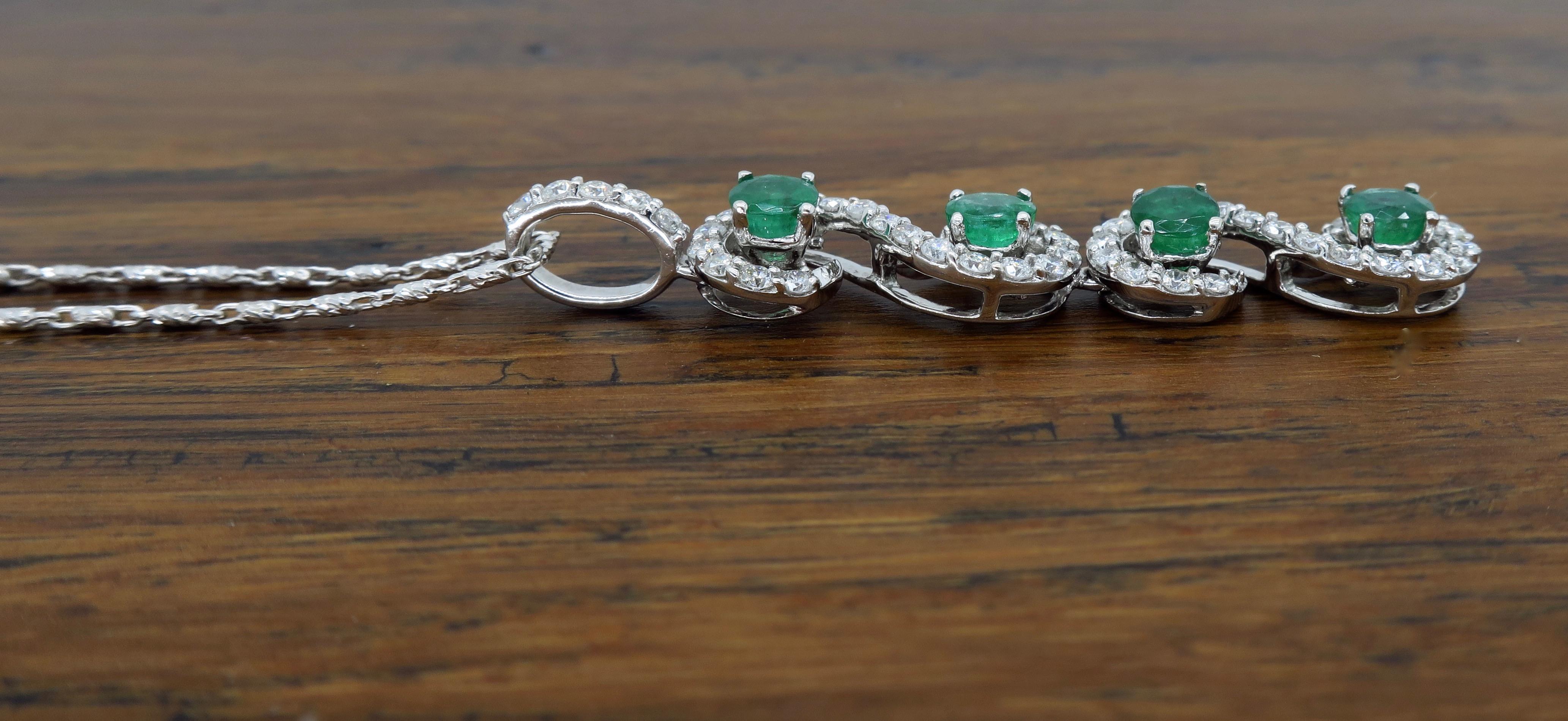 diamond emerald pendant