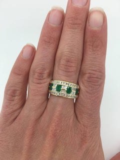 Diamond and Emerald Right Hand Ring