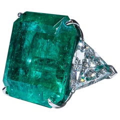 AGL Certified 18.73 Carat Emerald GIA Diamond Ring