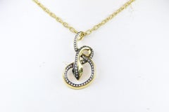 Diamond and Emerald Snake Pendant Necklace