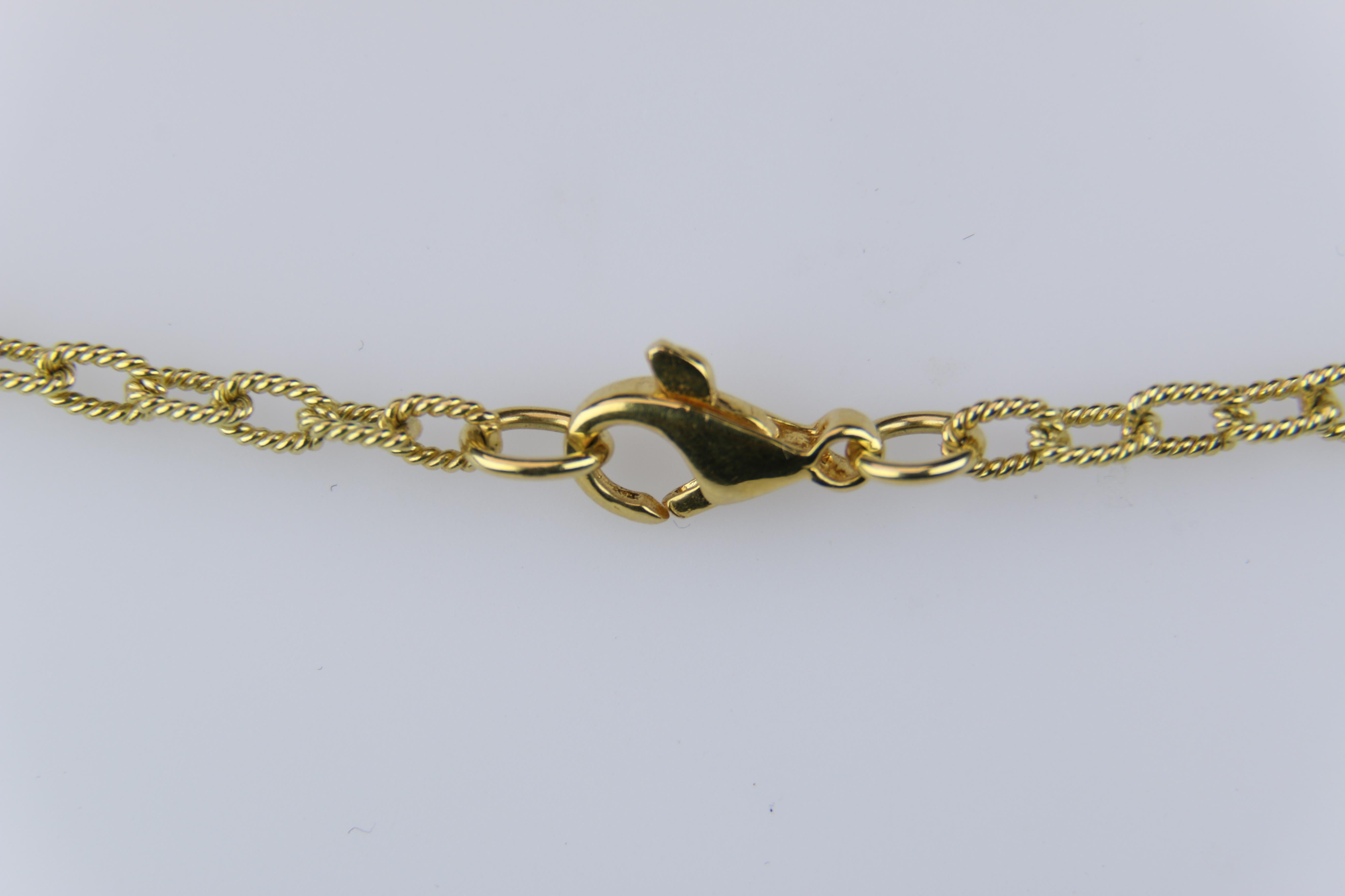 Round Cut Diamond and Emerald Snake Pendant Necklace