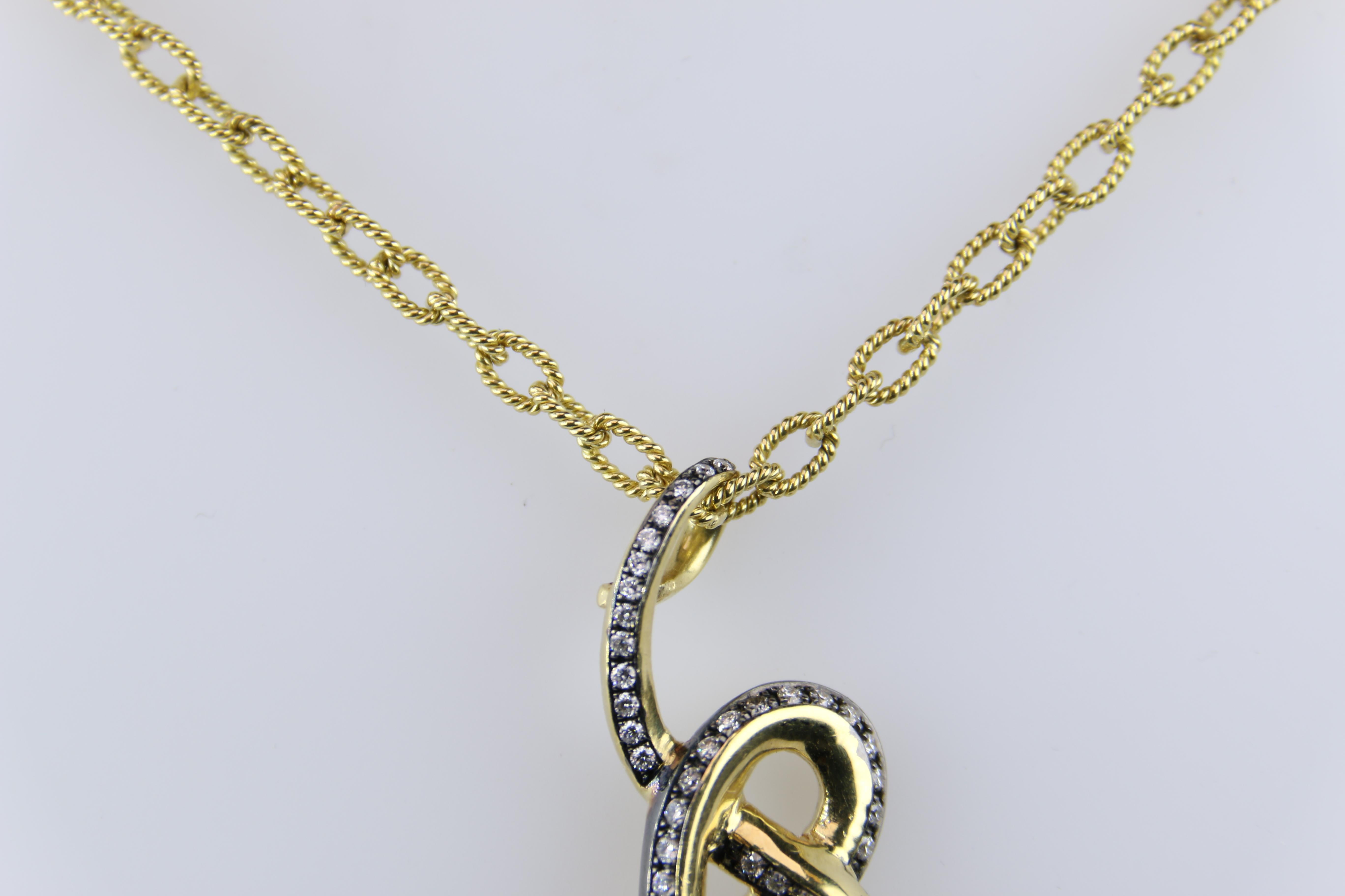 Women's Diamond and Emerald Snake Pendant Necklace