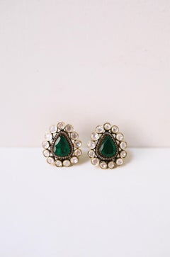 Diamond and Emerald Style Earrings
