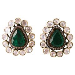 Diamond and Emerald Style Earrings