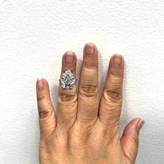 Diamant und Smaragd Vintage Ring aus Platin