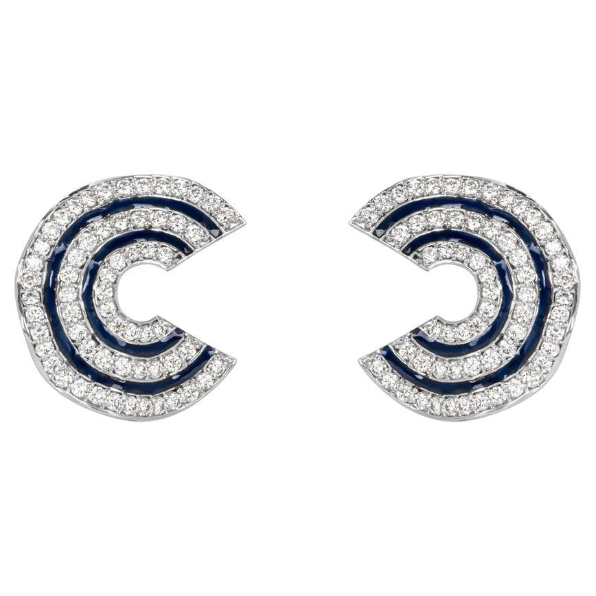 Orecchini con diamanti e smalto da 3,28 carati