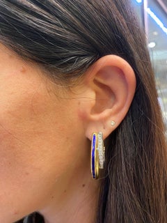 Diamond and Enamel Earrings