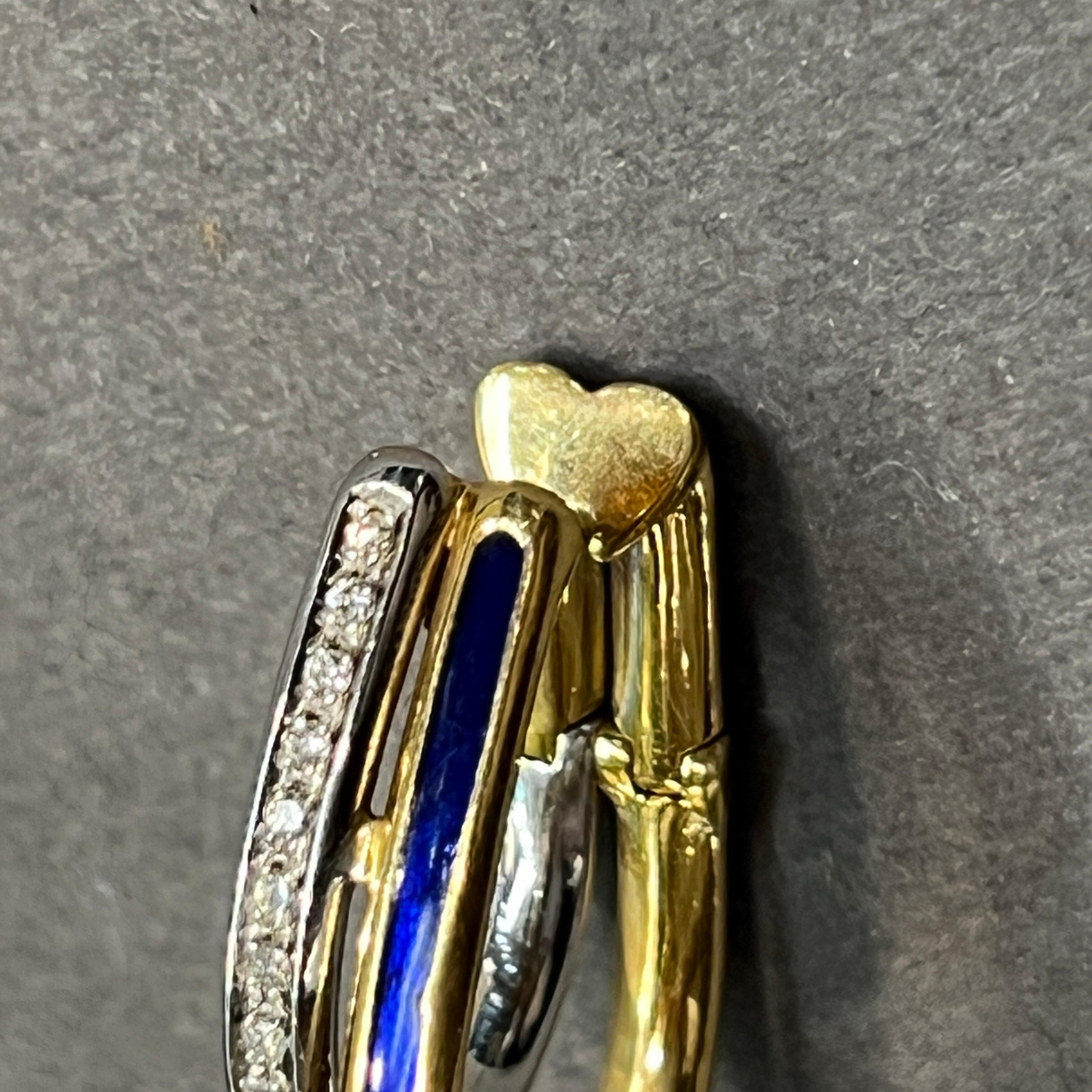 Diamond and Enamel Earrings For Sale 4