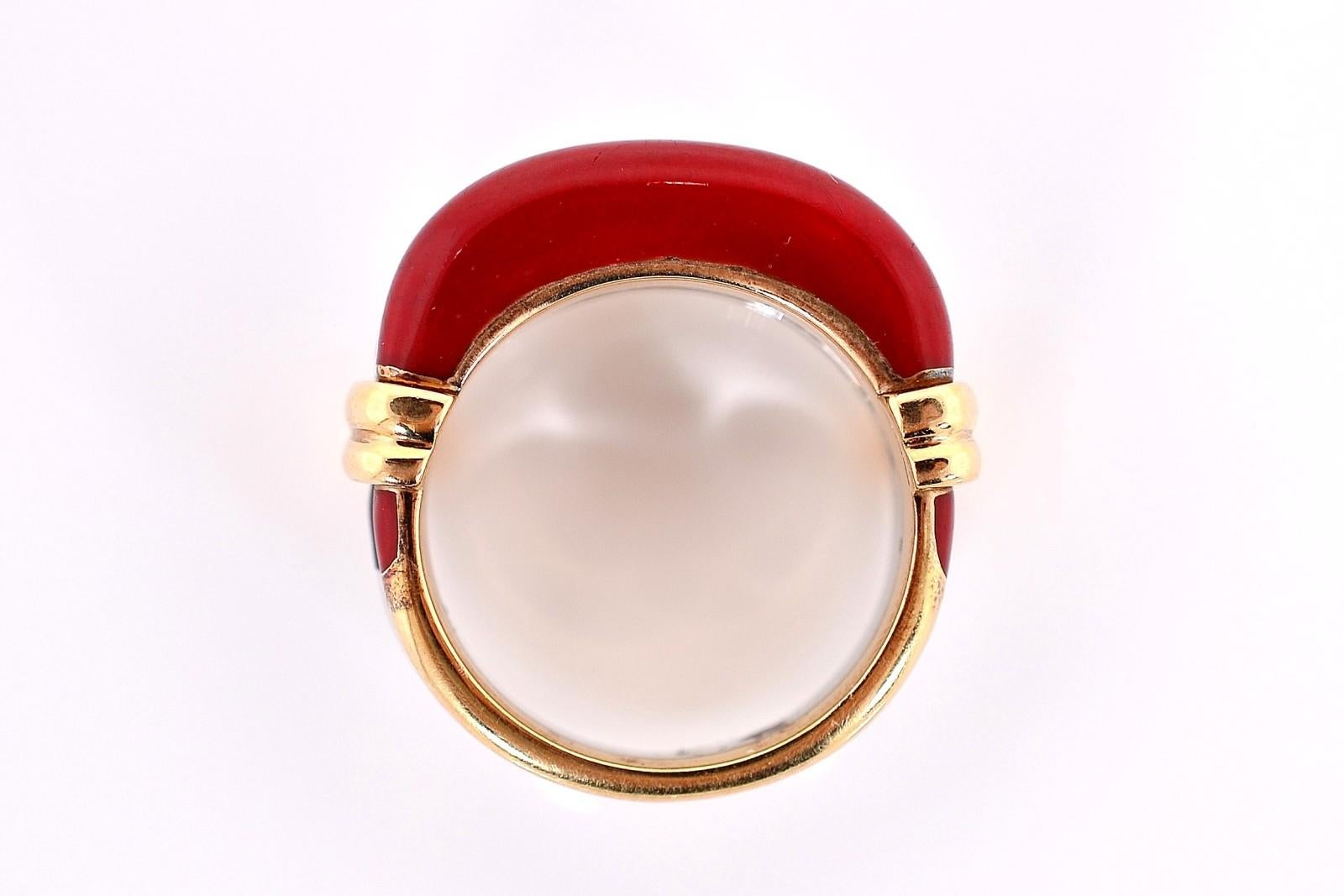 Modern Diamond and Enamel Gold Ring For Sale