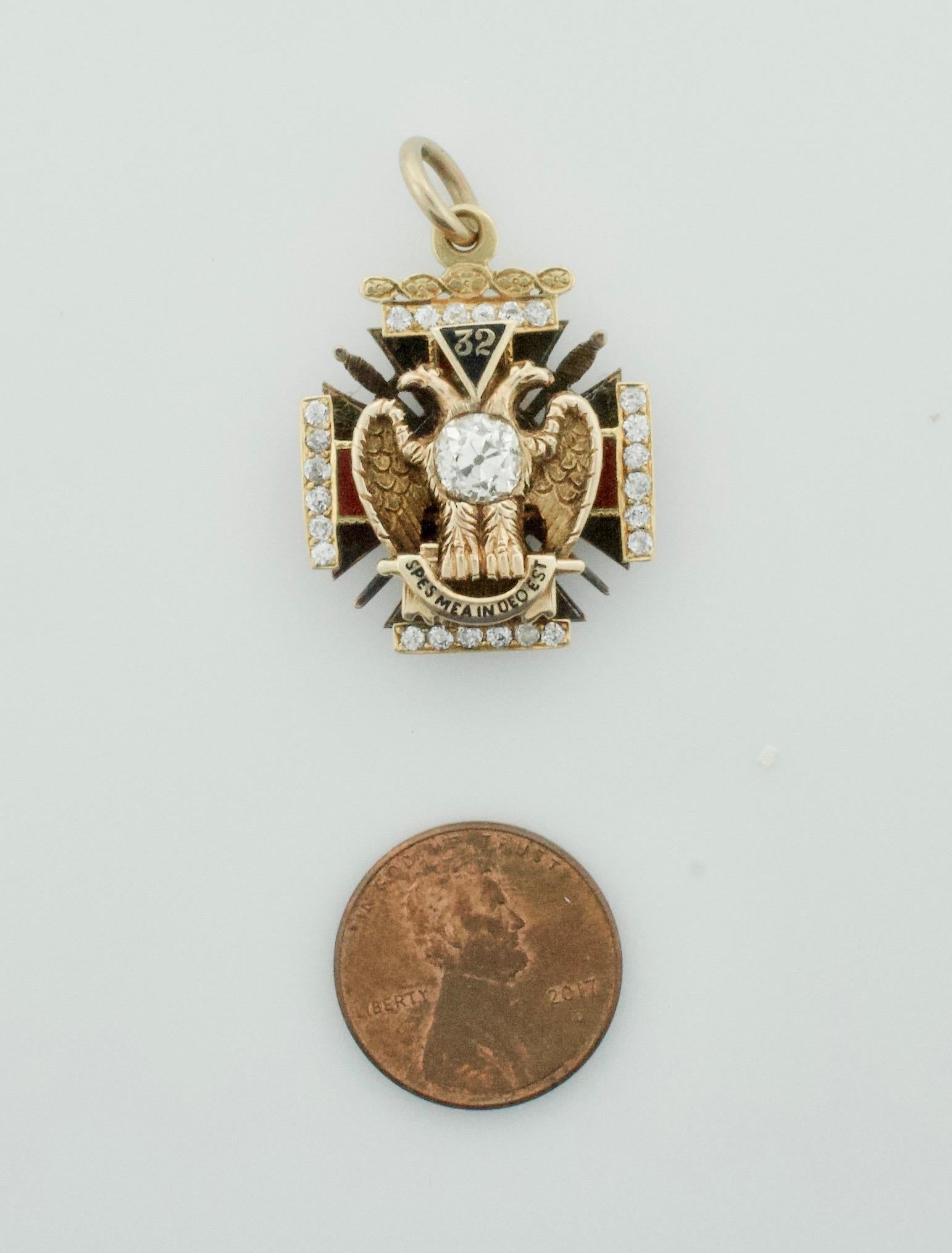 masonic diamond pendant