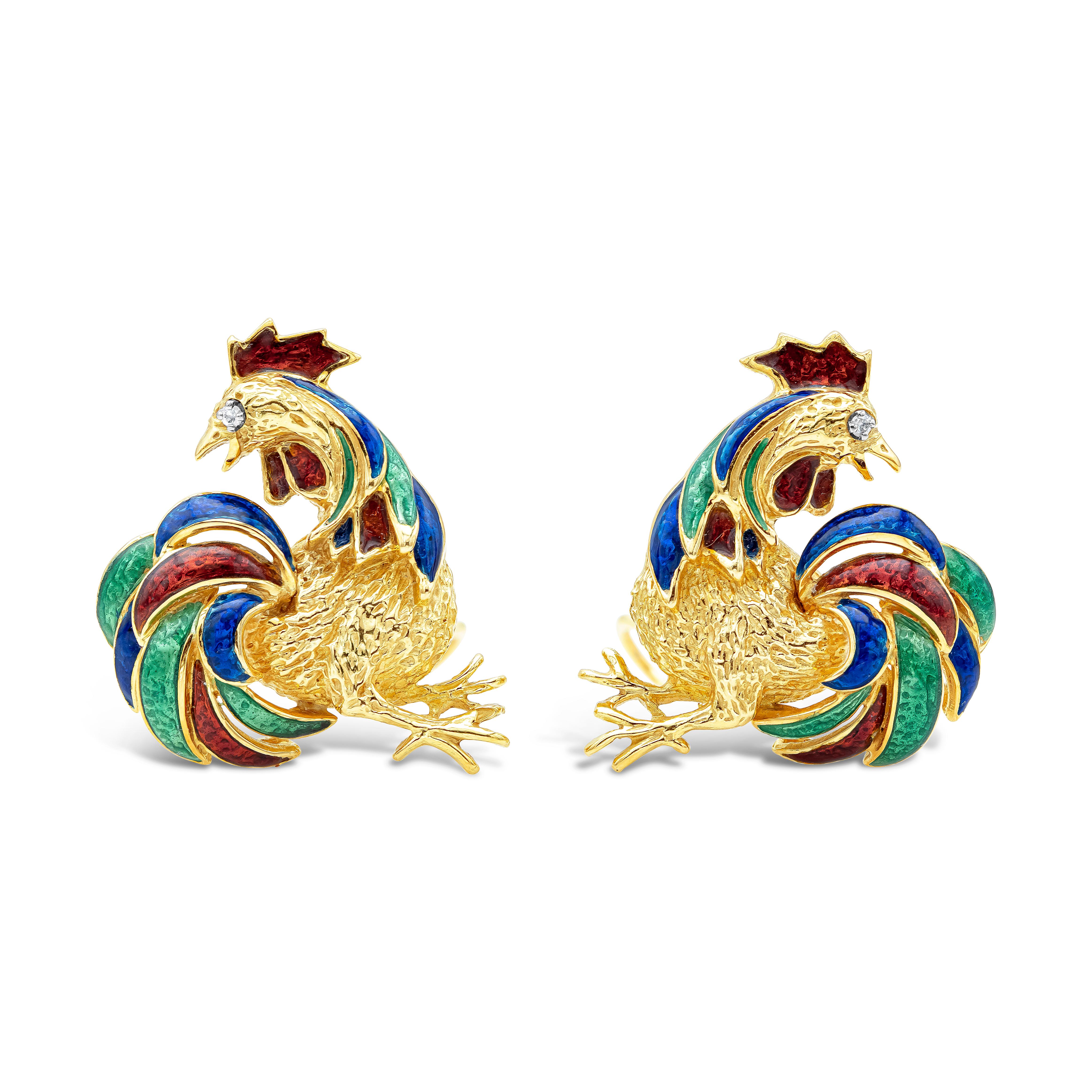 rooster earrings