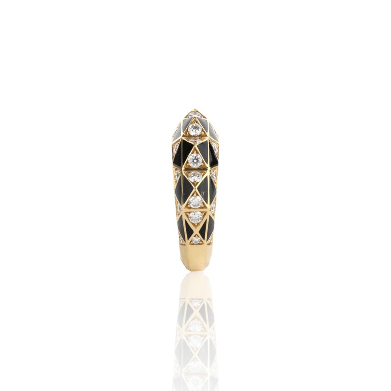 Diamond and Enamel Stack Ring For Sale at 1stDibs