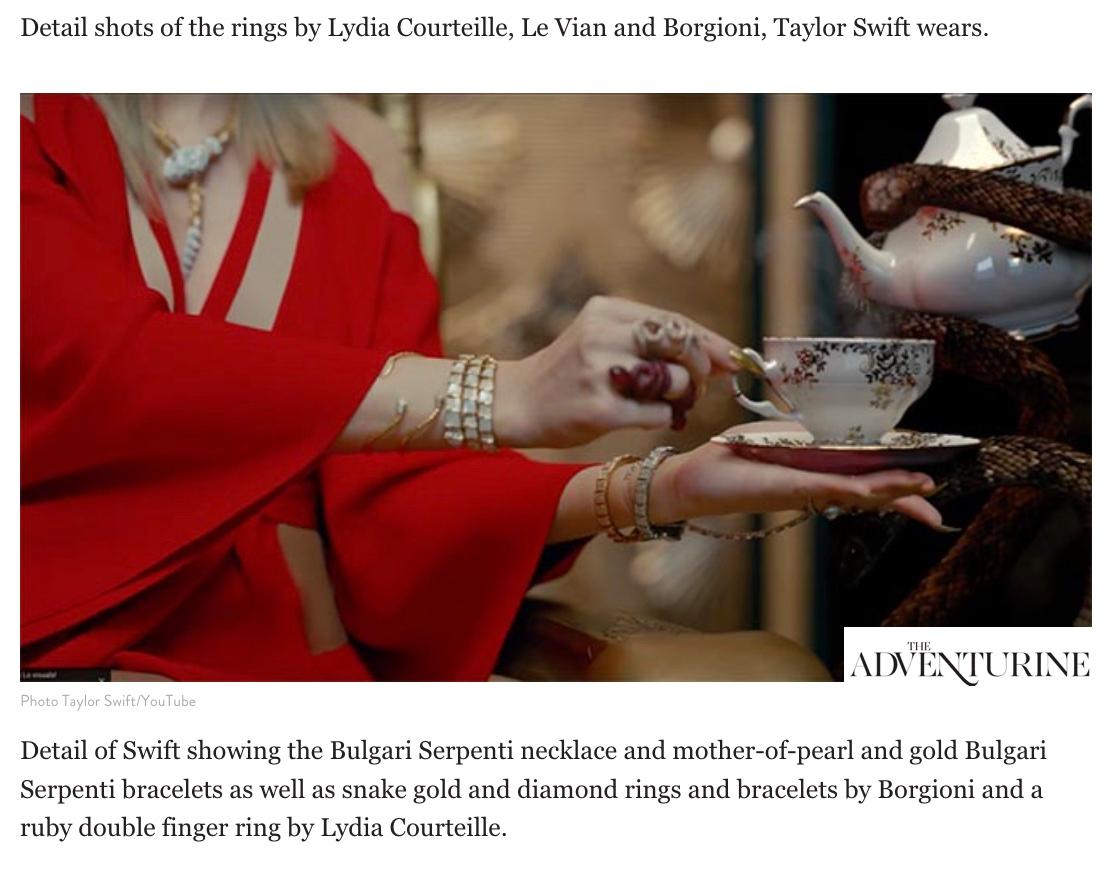 Round Cut Lydia Courteille Diamond Garnet Rhodium 18k Gold Snake Bangle  For Sale