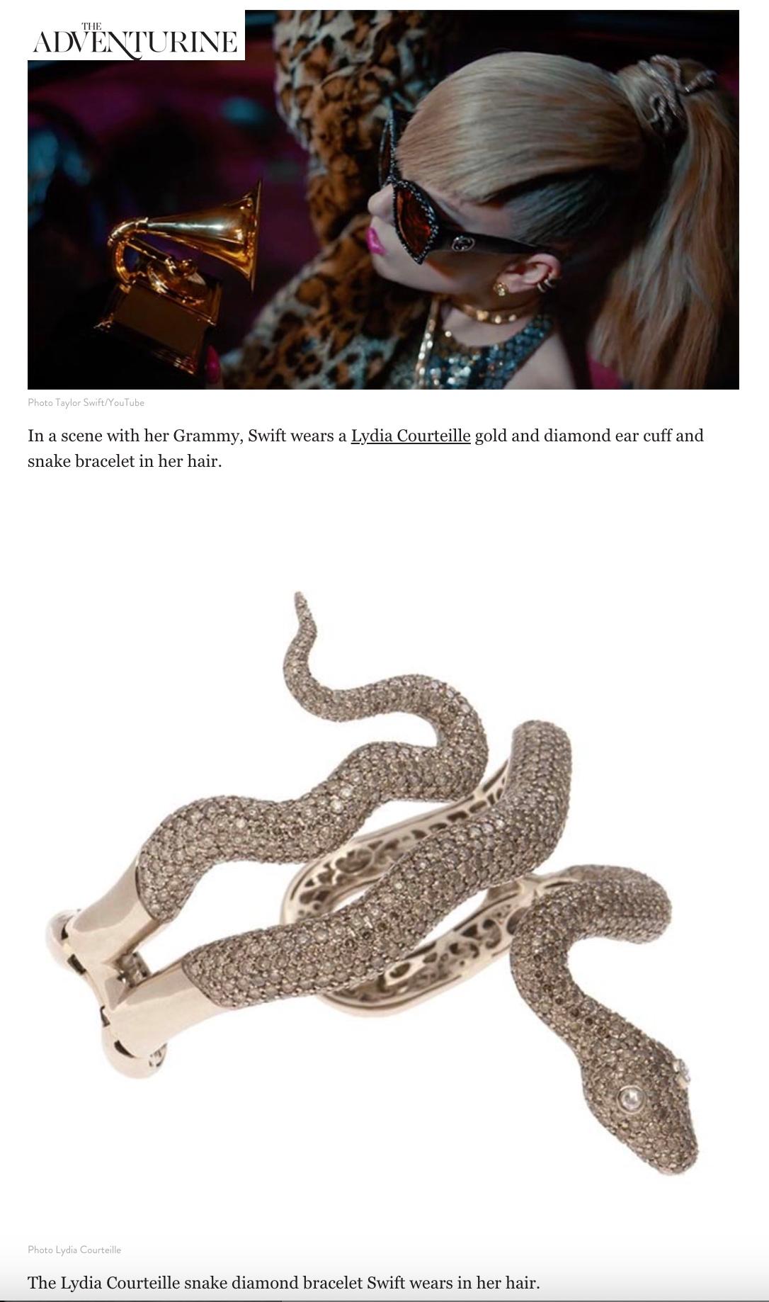 Lydia Courteille Diamond Garnet Rhodium 18k Gold Snake Bangle  In Excellent Condition In Beverly Hills, CA