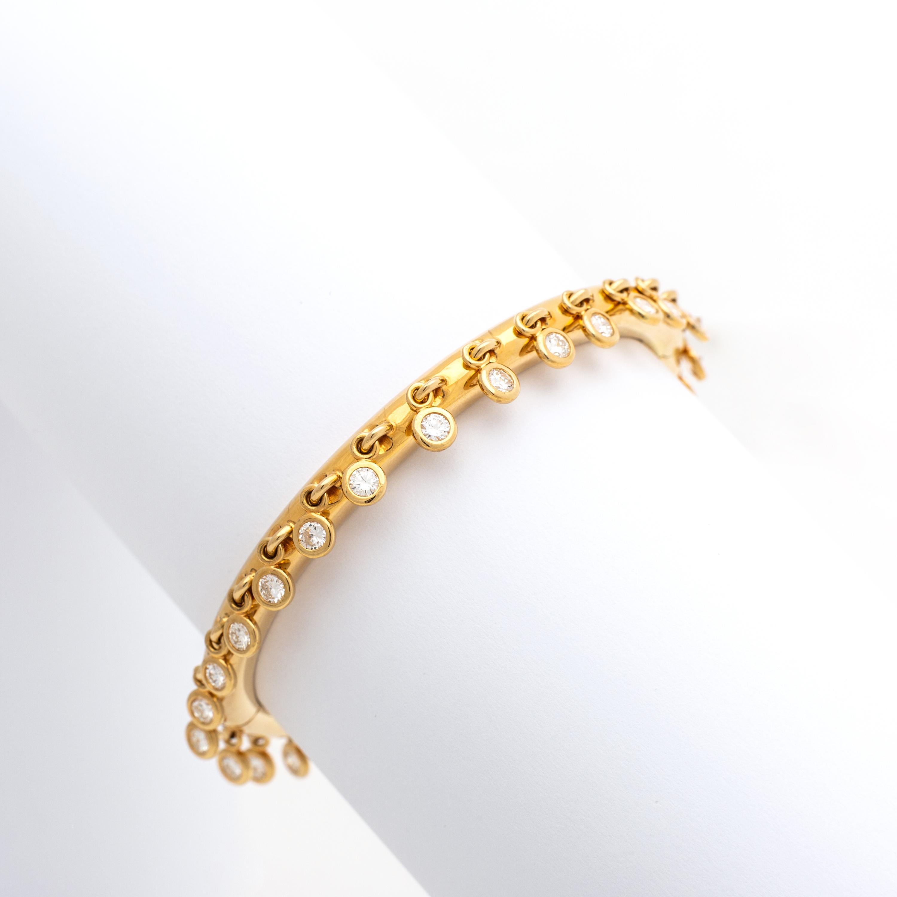 Aesthetic Movement Diamond and Gold 18 Karat Bracelet