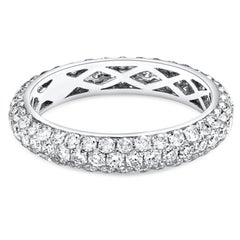 1.78 Carats Round Cut Diamond Eternity Wedding Band Ring in White Gold