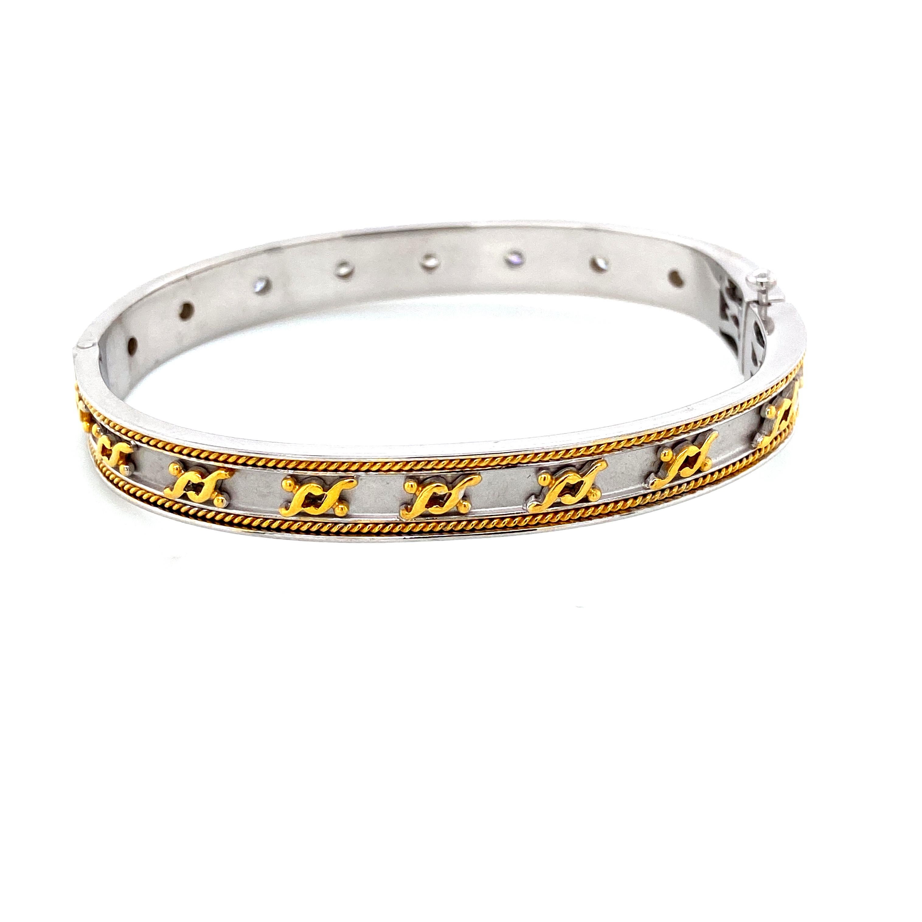 gold bangle with diamonds