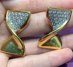 Diamond and Gold Bow Earrings