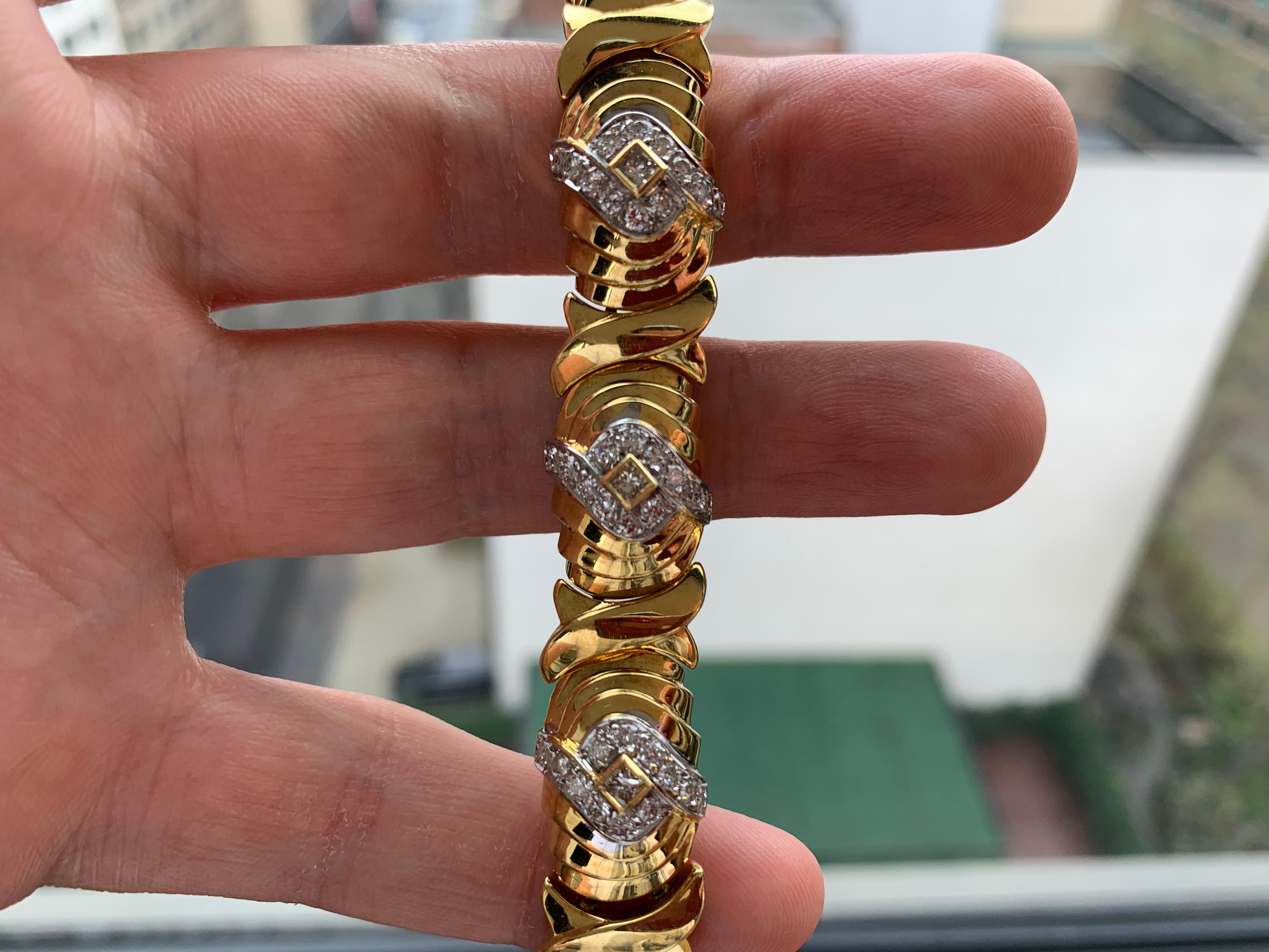 Bracelet pour homme en or et diamants par Elan Pour hommes en vente