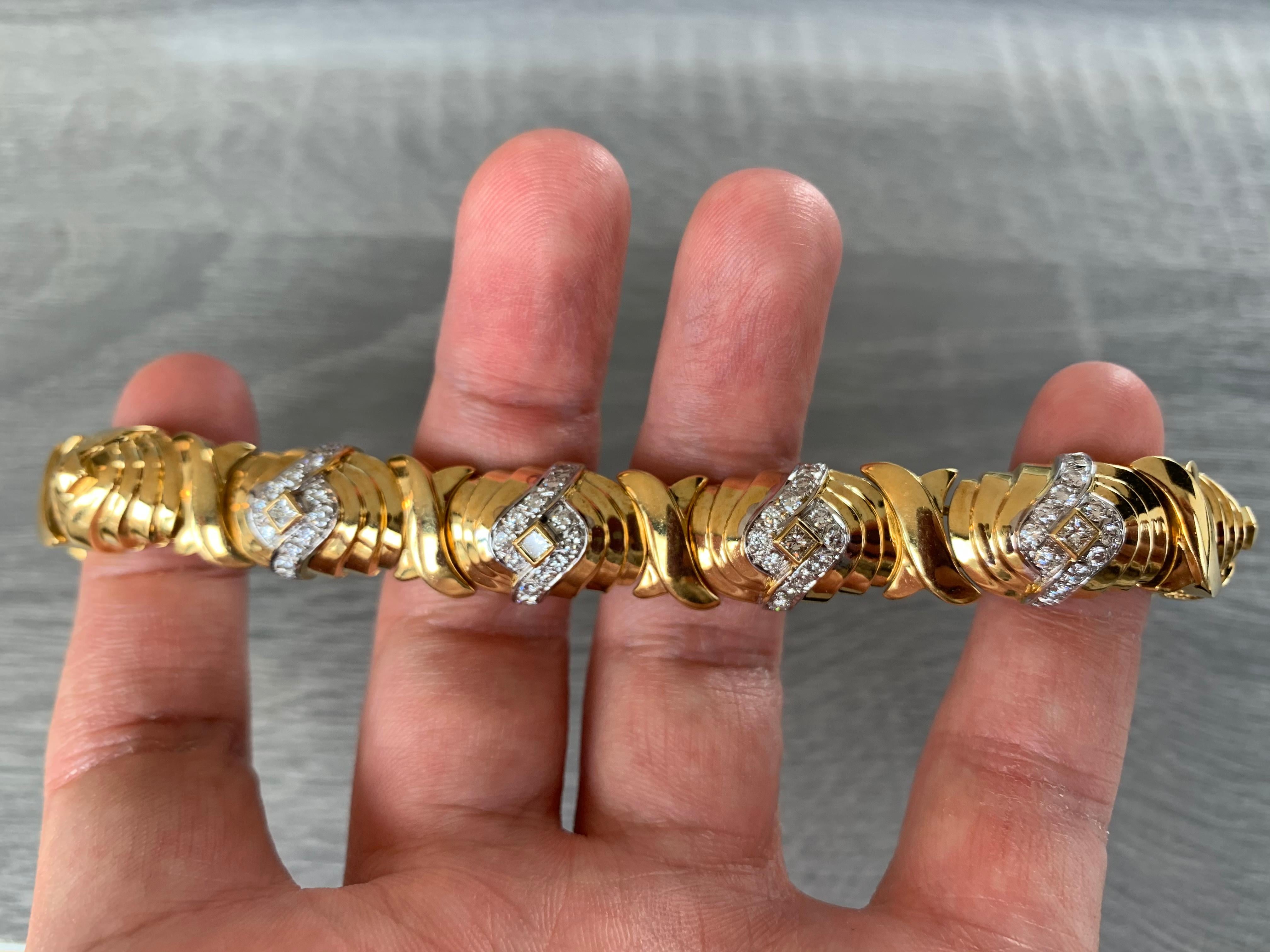 Bracelet pour homme en or et diamants par Elan en vente 1