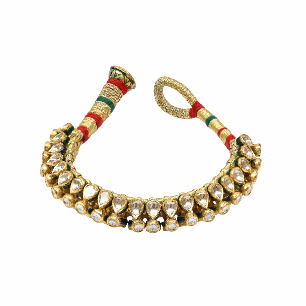 Art Deco Diamond and Gold Bracelet with Enamel Handcrafted in 18 Karat Gold