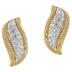 Pendientes de oro y diamantes, 18k