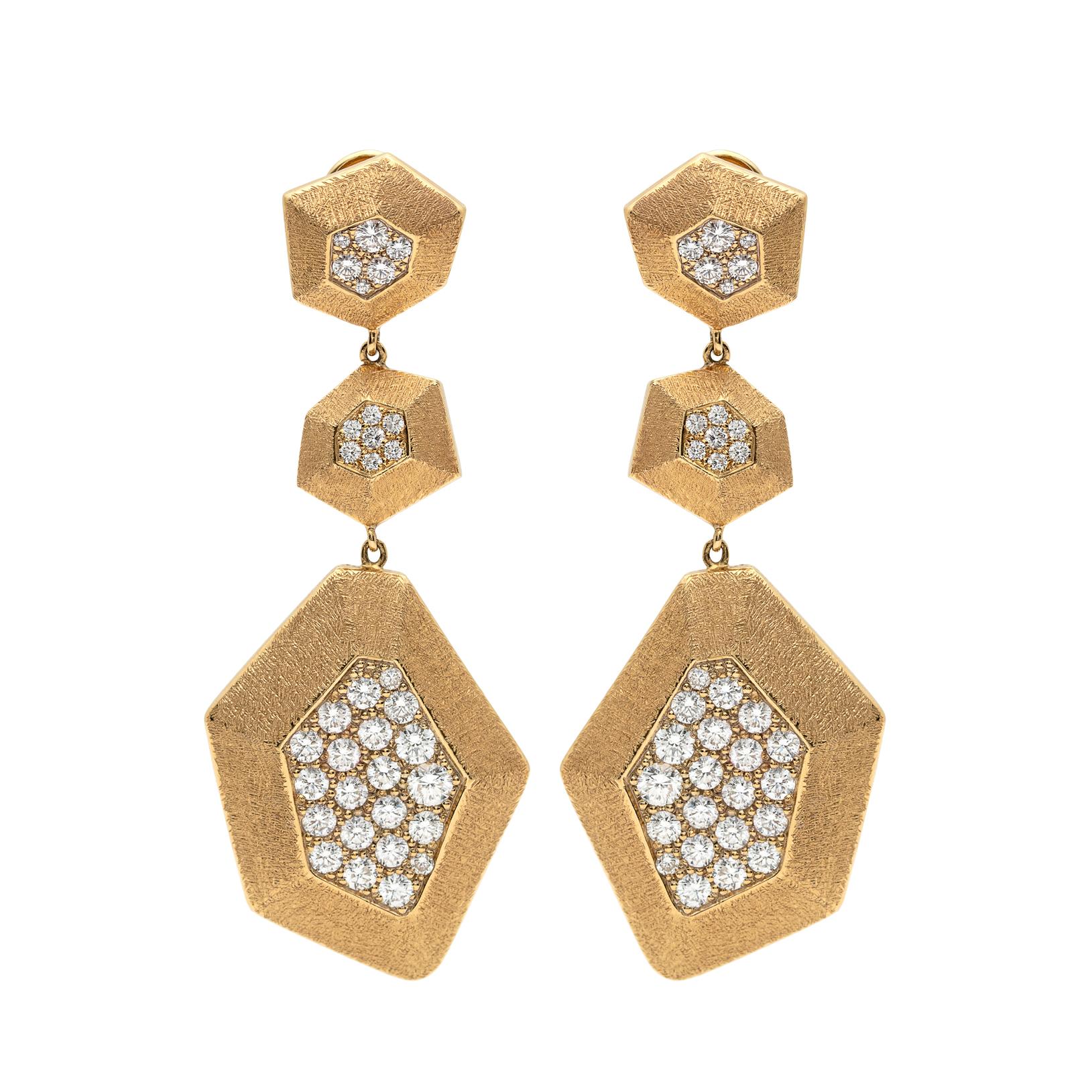 Diamond and Gold Earrings by Mimi So