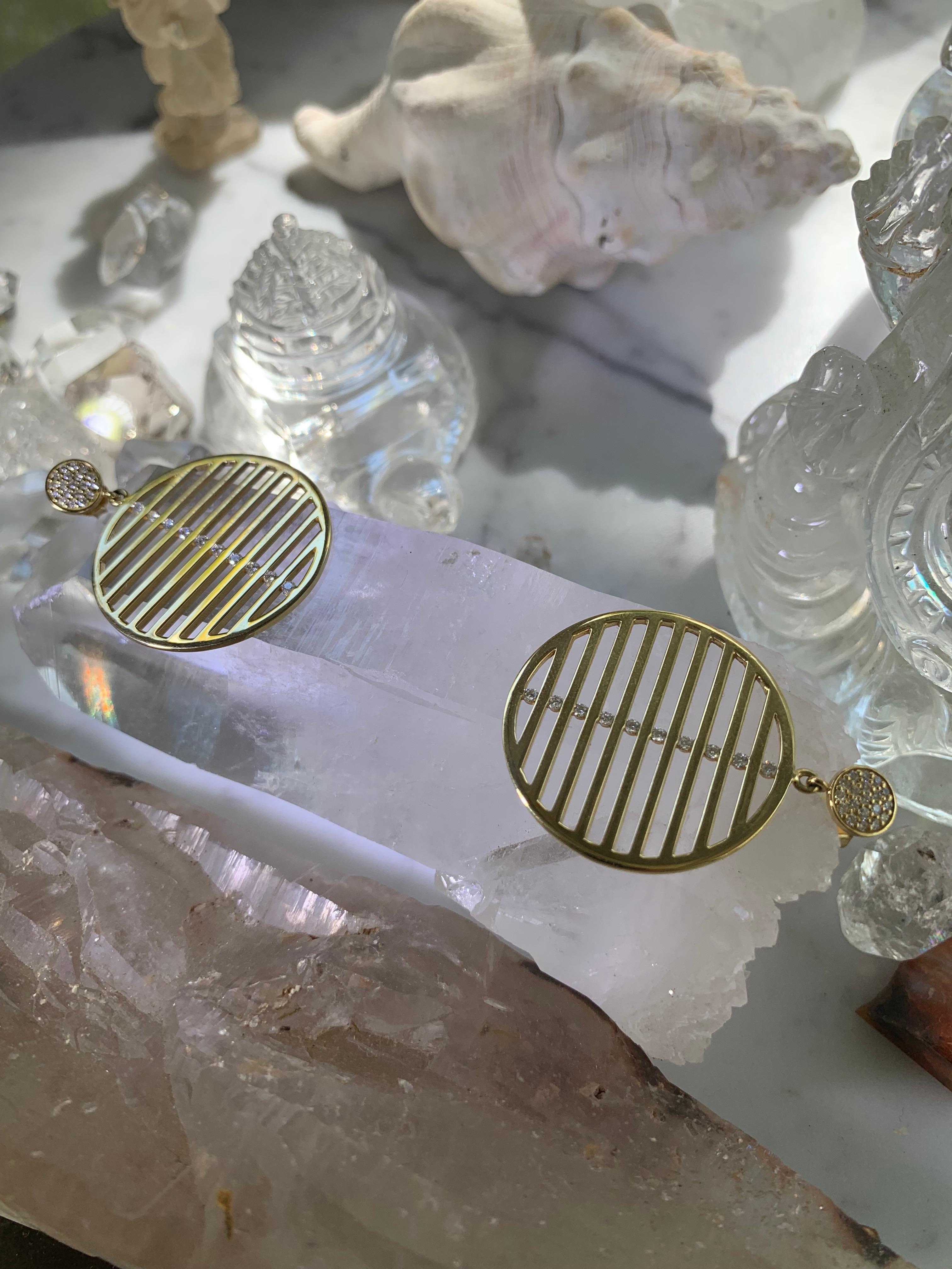 Women's Diamond and Gold Earrings For Sale