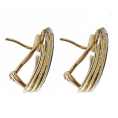 Diamond and Gold Fan Earrings