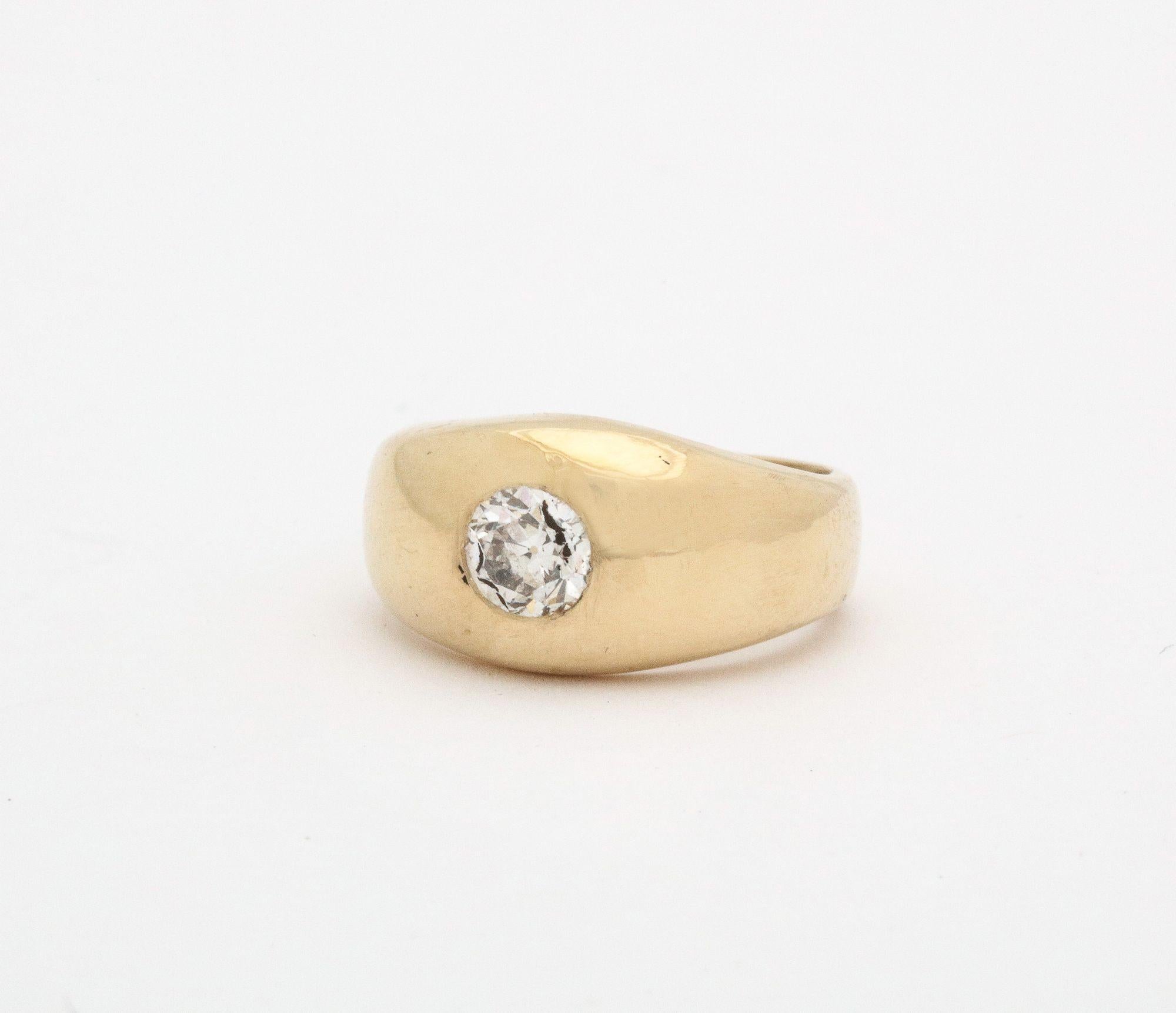 Diamant und Gold Flush Mounted Ring im Angebot 4