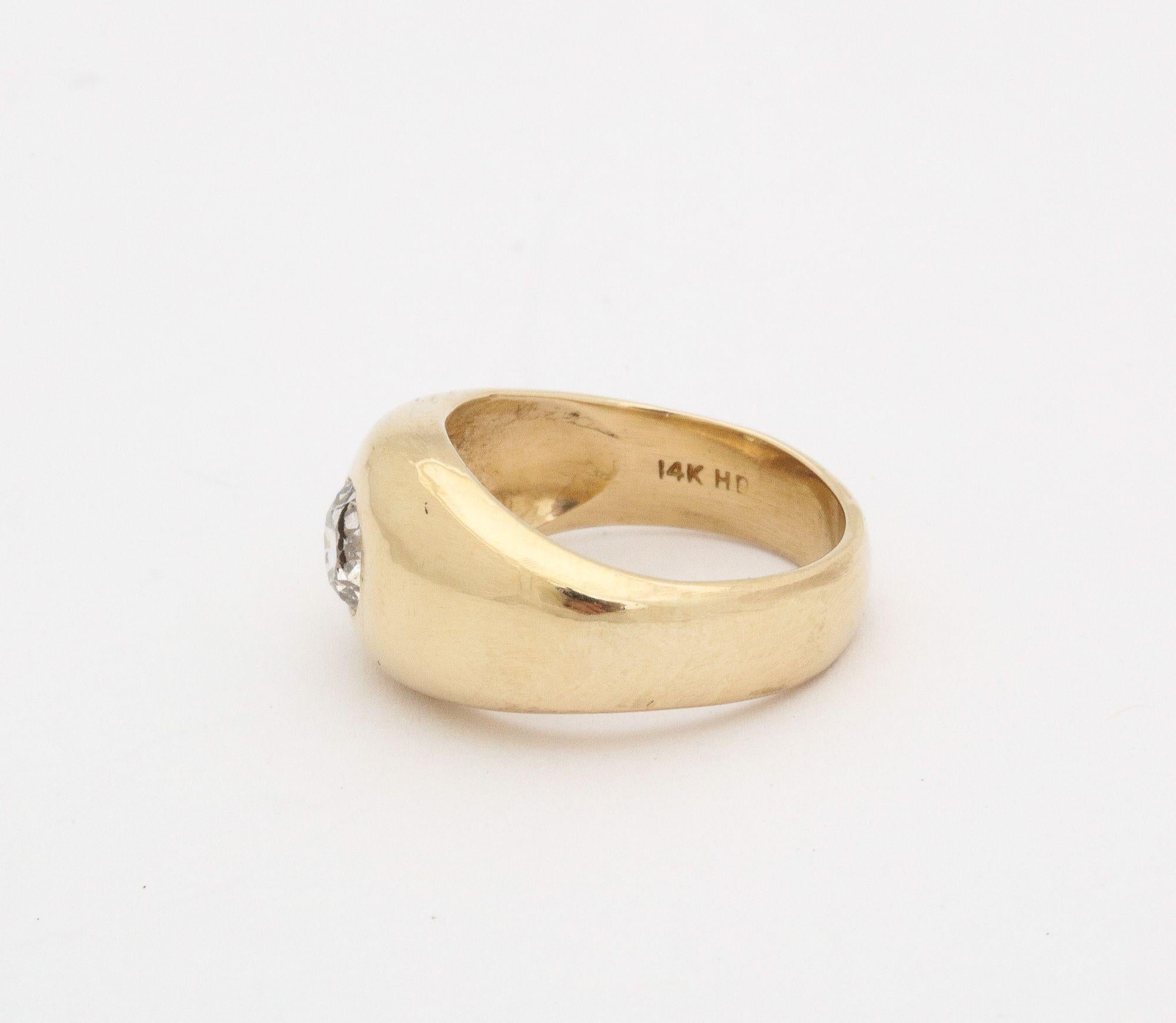 Diamant und Gold Flush Mounted Ring (Art déco) im Angebot