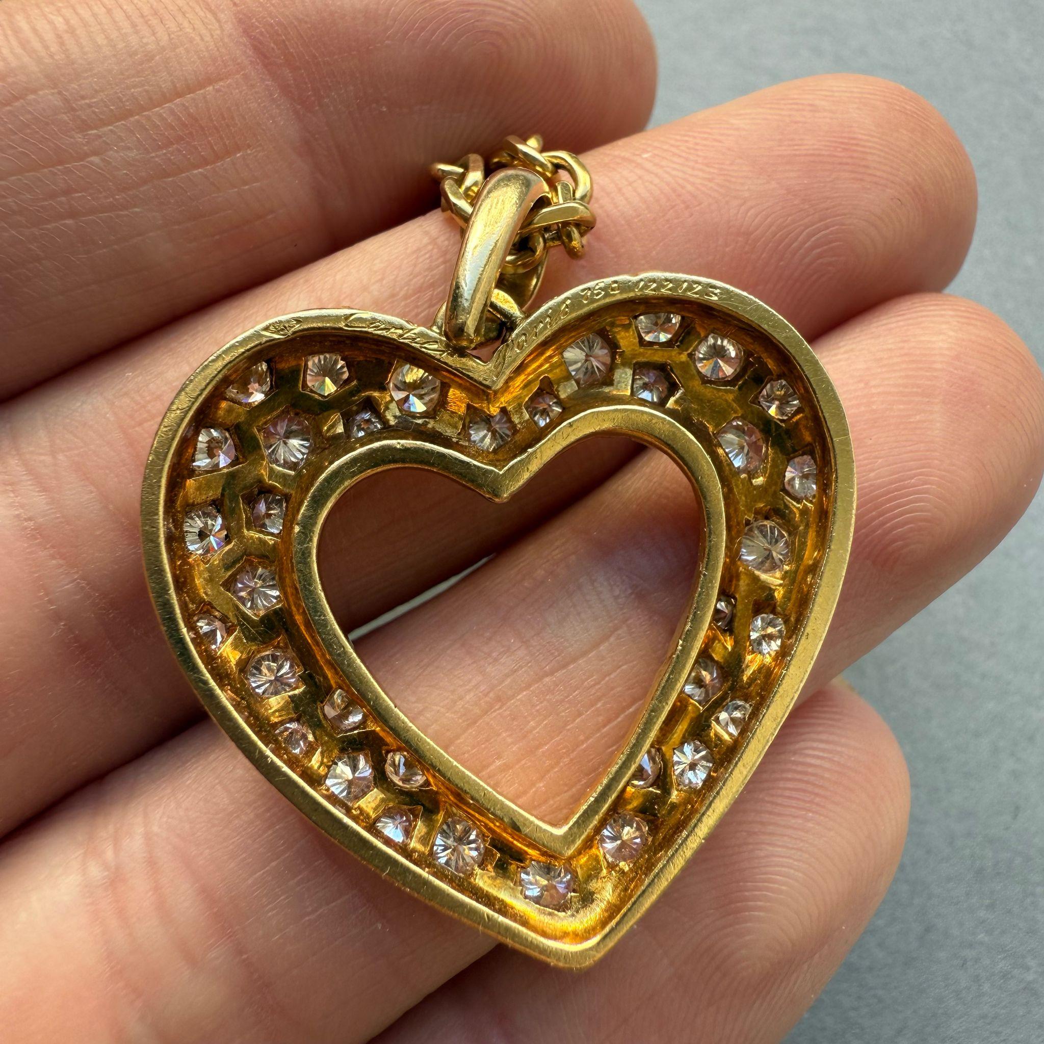 Ciondolo a forma di cuore in oro e diamanti In condizioni ottime in vendita a Amsterdam, NL