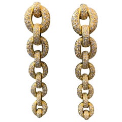 Diamond and Gold Link Earrings