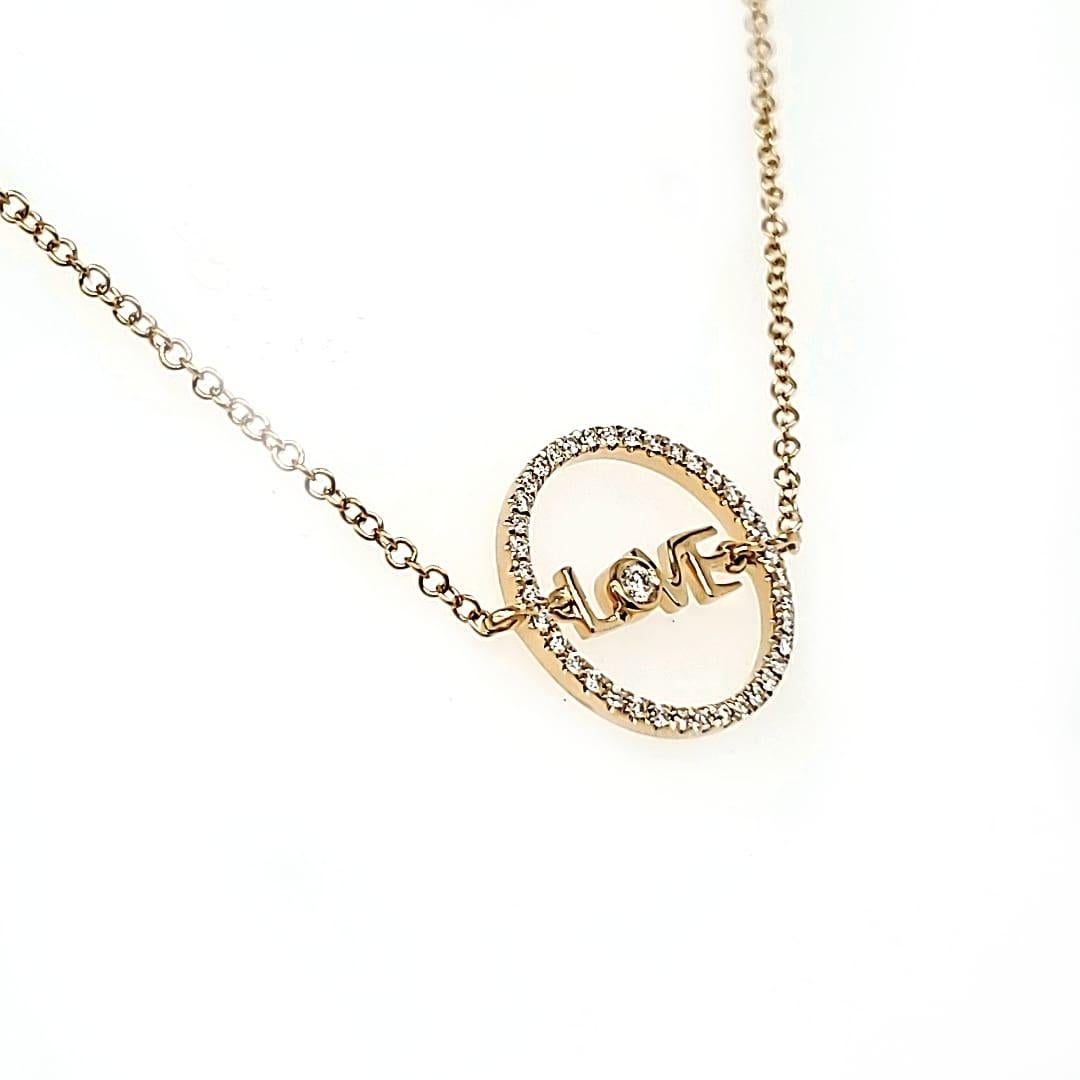 AMOR de diamantes y oro  pulsera de oro de 18 K Corte redondo en venta