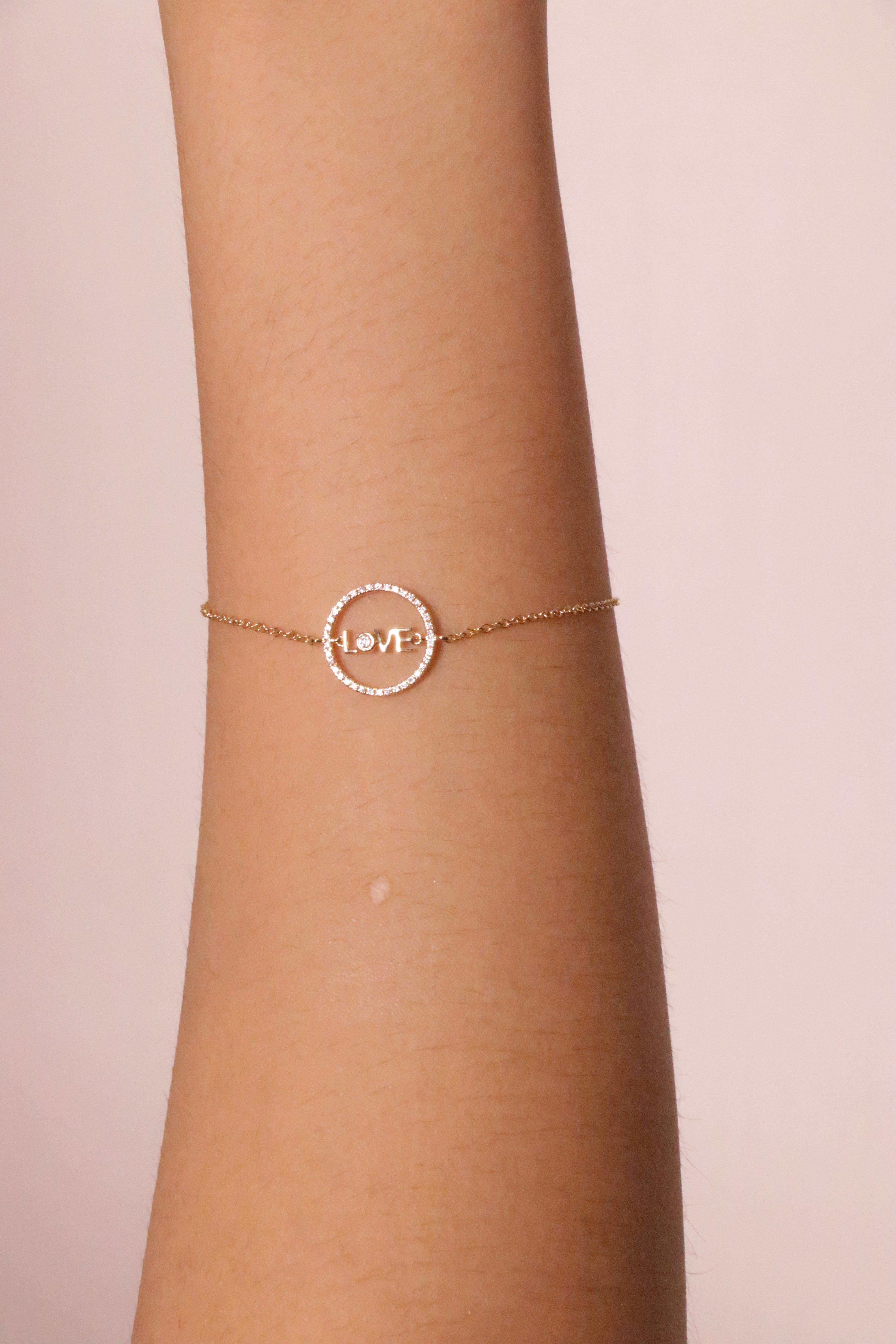 Diamant et or LOVE  Bracelet en or 18 K K. en vente 3