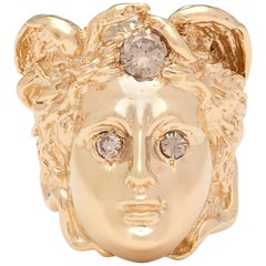 Diamond and Gold Medusa Ring