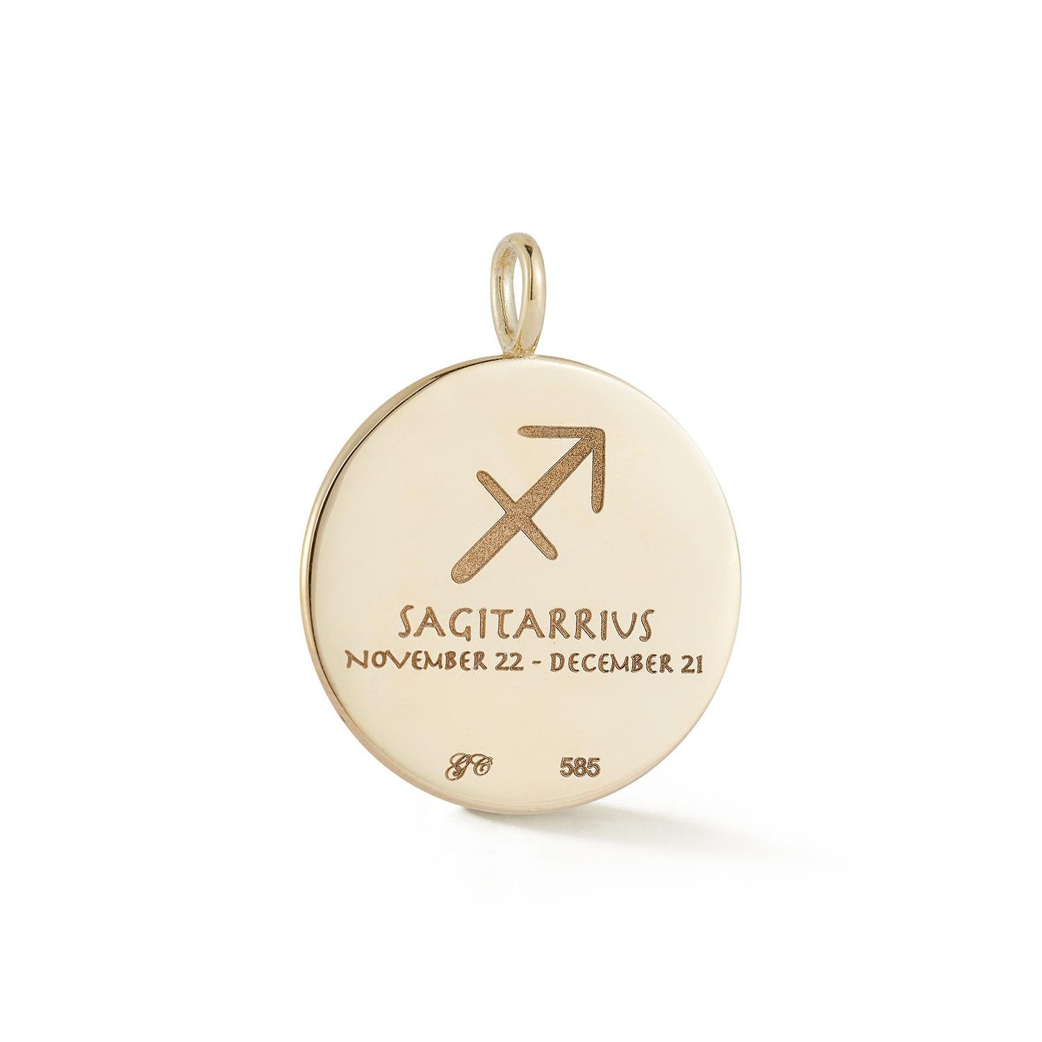 Contemporaneo Diamante e oro Sagittario in vendita