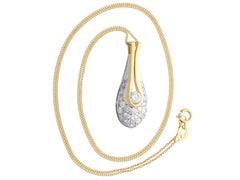 Vintage 0.93 Carat Diamond and 18k Gold Teardrop Pendant Circa 1990