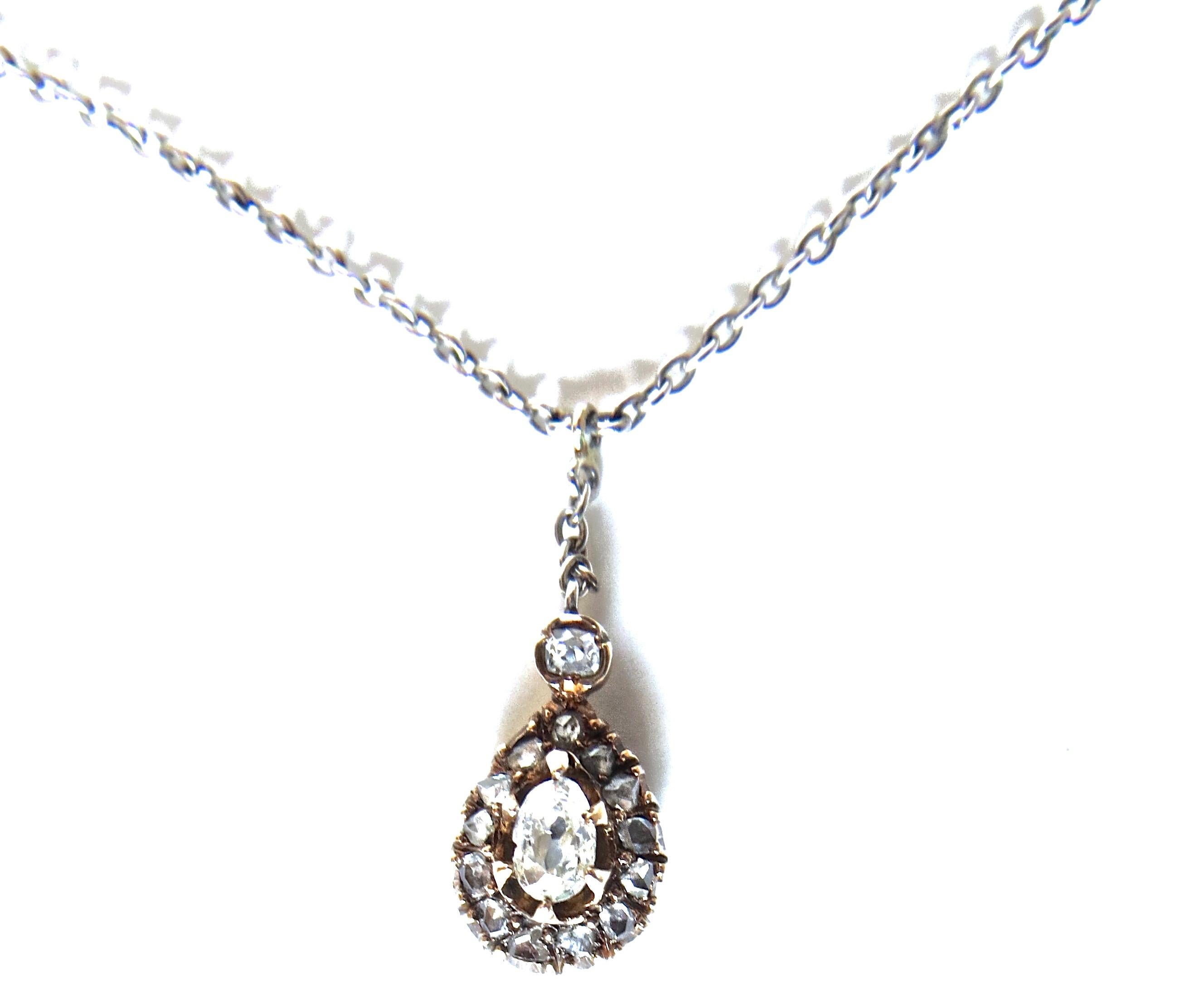 Victorianische Halskette aus Diamant und Gold mit Diamanten, um 1895 im Angebot 3