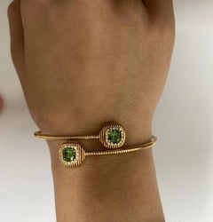 Bracelet Contrariè en or rose 18 carats, diamant et tourmaline verte