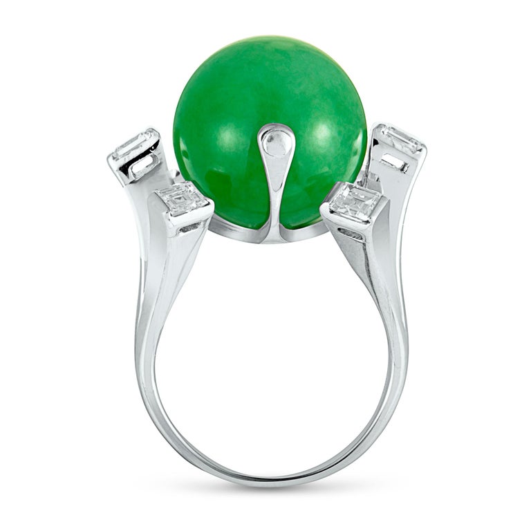 Diamond and Jade Ball Platinum Ring at 1stDibs diamond and jade