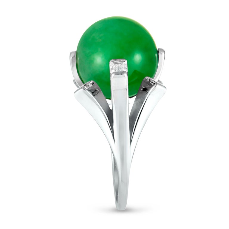Diamond and Jade Ball Platinum Ring at 1stDibs diamond and jade