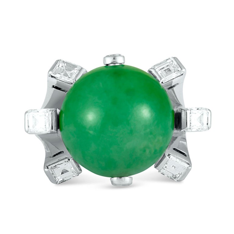 Diamond and Jade Ball Platinum Ring at 1stDibs diamond and jade