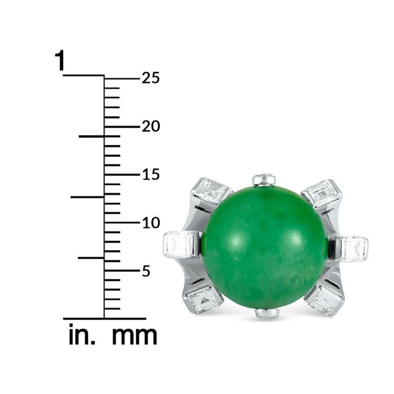 Diamond and Jade Ball Platinum Ring at 1stDibs diamond and jade