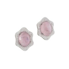 Diamond and Kunzite Earrings