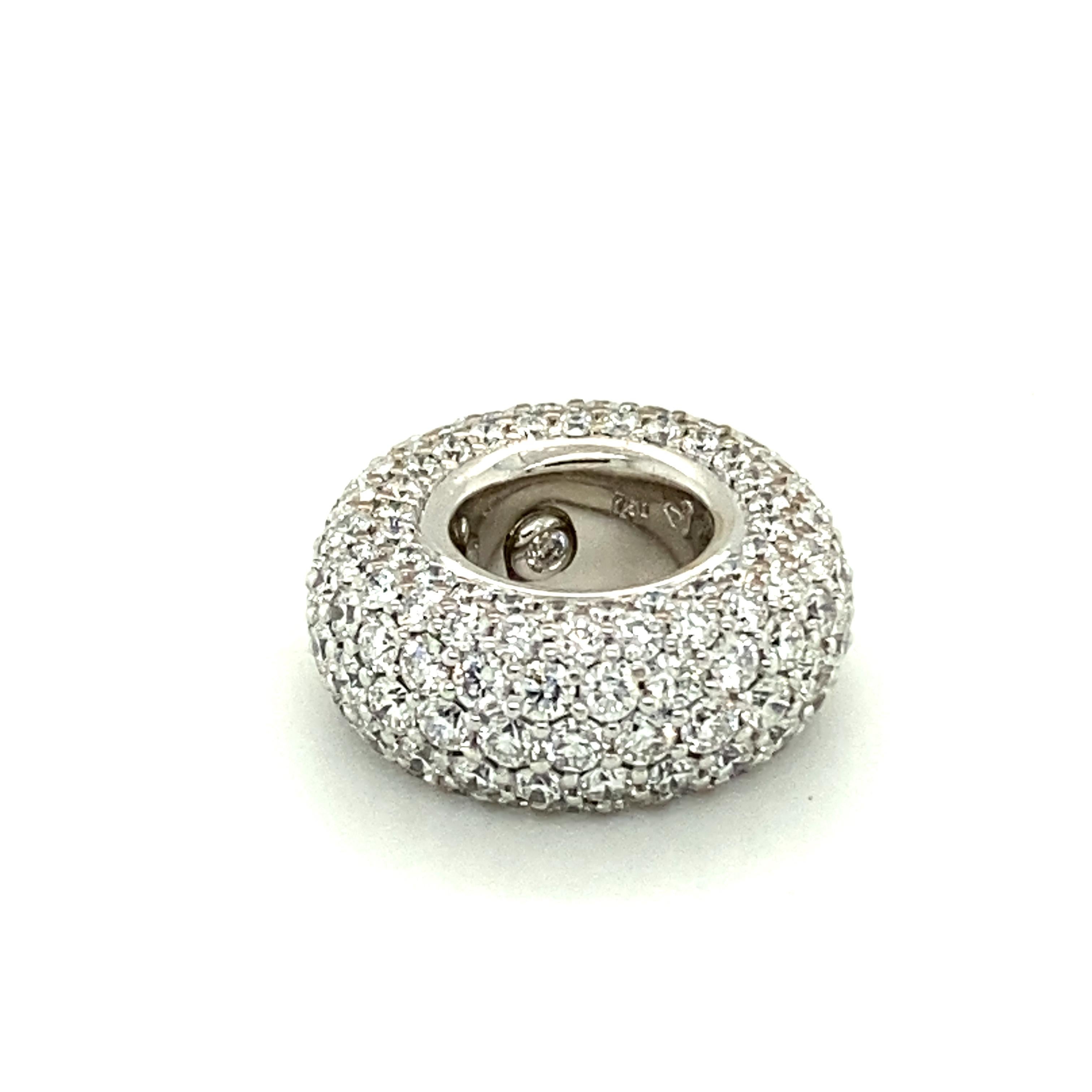 Diamond and Leather Necklace by NOOR in 18 Karat White Gold 3