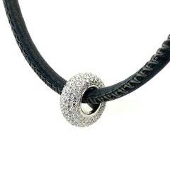 Diamond and Leather Necklace by NOOR in 18 Karat White Gold