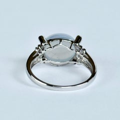 Diamond and Moonstone 9 Carat White Gold Ring