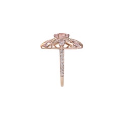 Diamond and Morganite Star Cluster Ring in 18k Rose Gold
