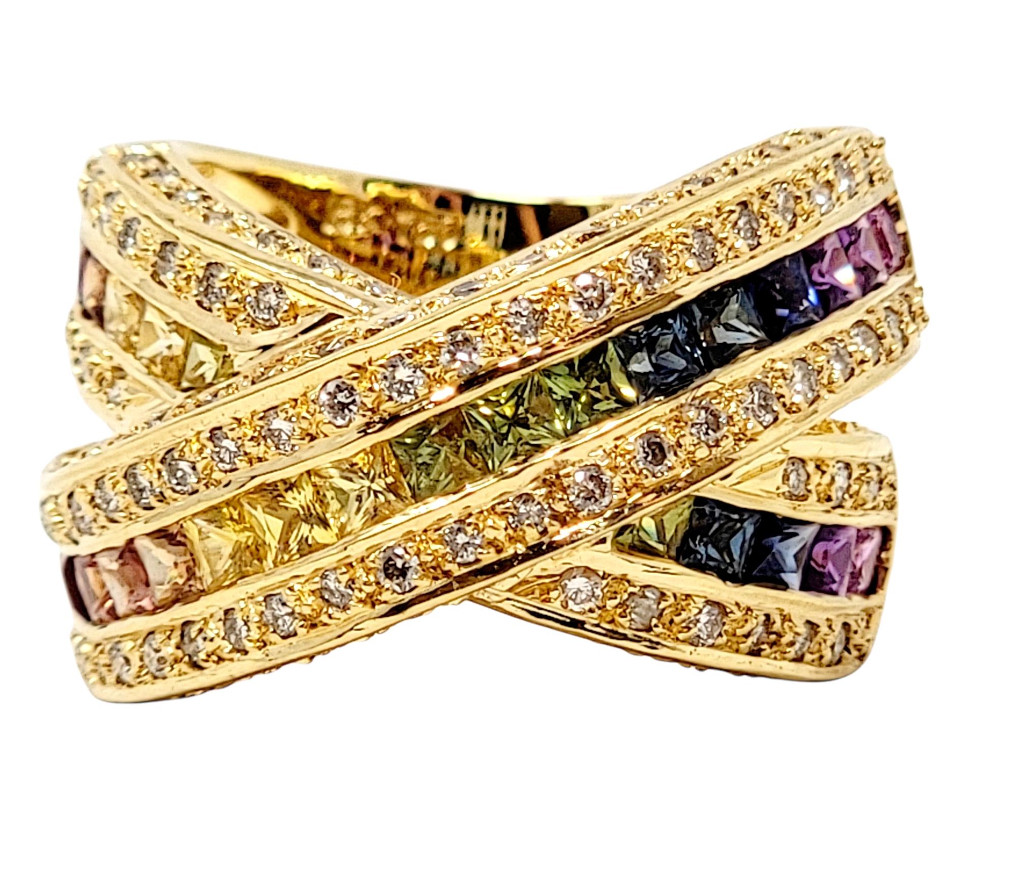 Taille de l'anneau : 5

Une incroyable bague croisée en diamant pavé et saphir 